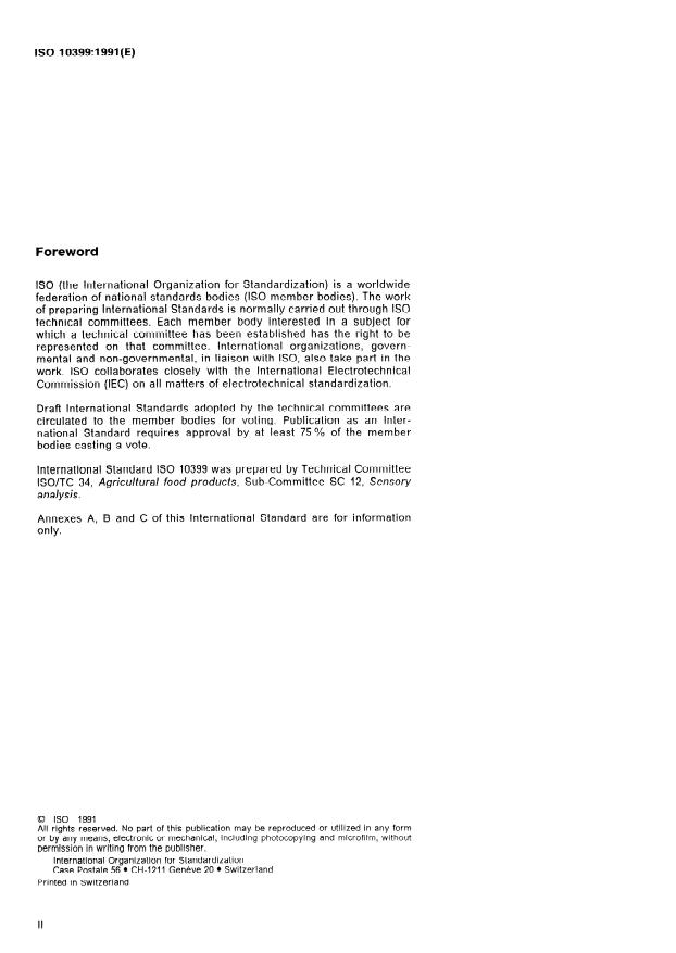 ISO 10399:1991 ISO 10399:1991 - Sensory analysis -- Methodology -- Duo-trio test - Page 2 preview