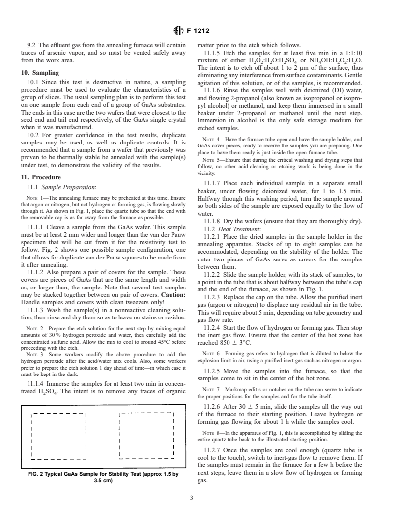 ASTM F1212-89(1996)e1 - Standard Test Method for Thermal Stability Testing of Gallium Arsenide Wafers