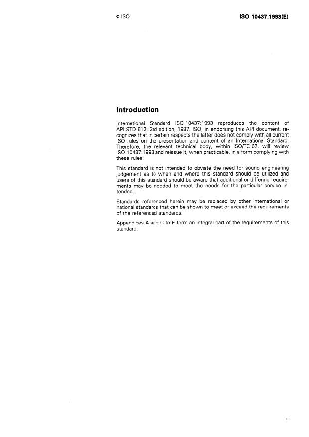 ISO 10437:1993 - Petroleum and natural gas industries -- Special-purpose steam turbines for refinery service