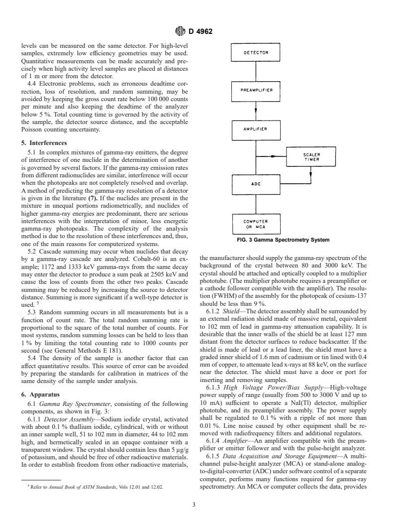 ASTM D4962-95e1 - Standard Practice for NaI(Tl) Gamma-Ray Spectrometry of Water