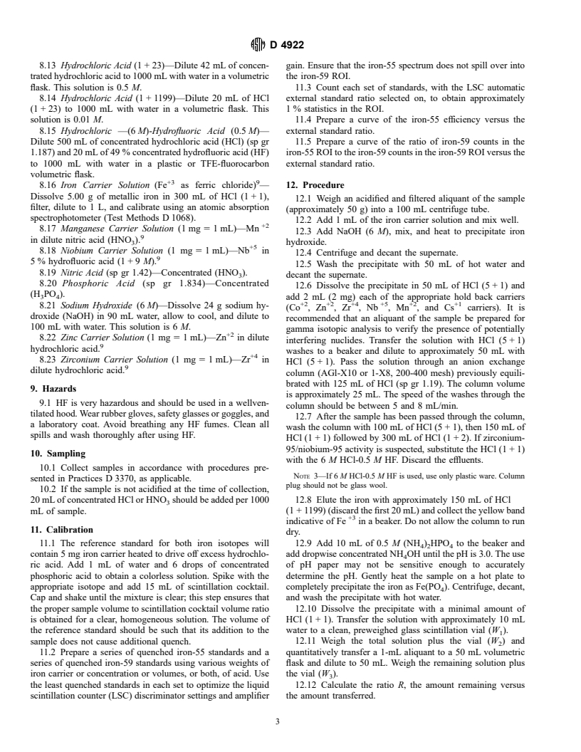 ASTM D4922-94e1 - Standard Test Method for Determination of Radioactive Iron in Water