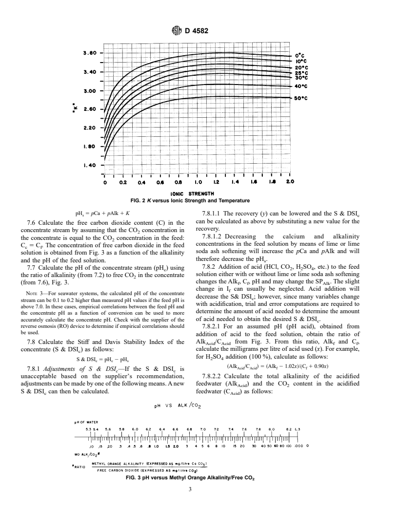 ASTM D4582-91(1996) - Standard Practice for Calculation and Adjustment of the Stiff and Davis Stability Index for Reverse Osmosis