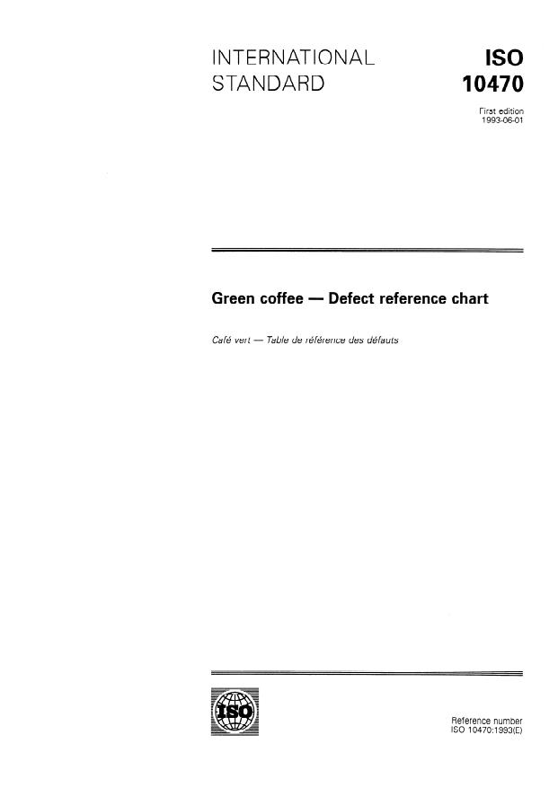 ISO 10470:1993 - Green coffee -- Defect reference chart