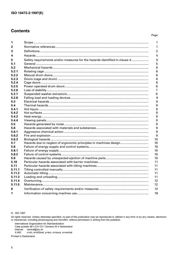 ISO 10472-2:1997 ISO 10472-2:1997 - Safety requirements for industrial laundry machinery - Page 2 preview