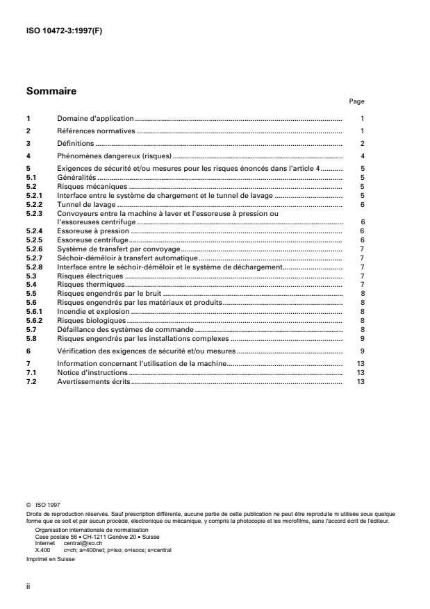 ISO 10472-3:1997 ISO 10472-3:1997 - Exigences de sécurité pour les machines de blanchisserie industrielle - Page 2 preview