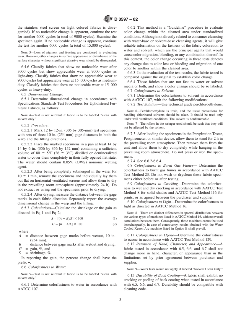 ASTM D3597-02 - Standard Specification for Woven Upholstery Fabrics-Plain, Tufted, or Flocked