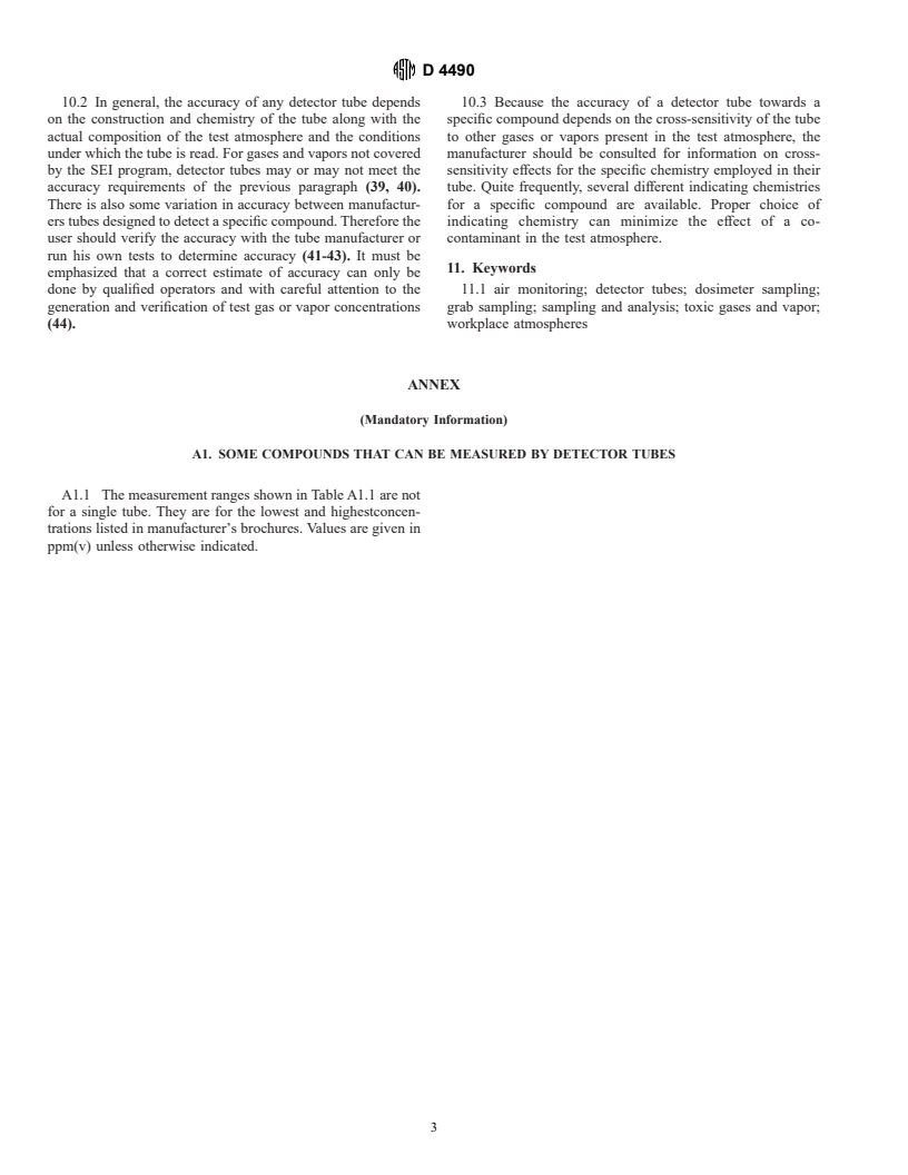 ASTM D4490-96 - Standard Practice for Measuring the Concentration of Toxic Gases or Vapors Using Detector Tubes