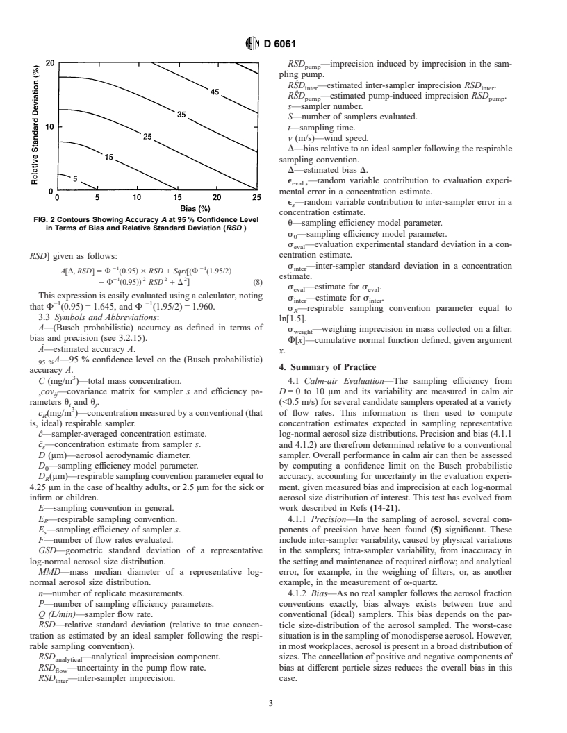 ASTM D6061-96 - Standard Practice for Evaluating the Performance of Respirable Aerosol Samplers