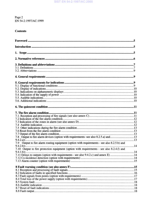 EN 54-2:1997/AC:1999 EN 54-2:1997/AC:2000 - standard + popravek - Page 4 preview