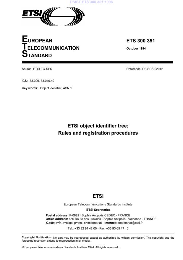 ETS 300 351:1997