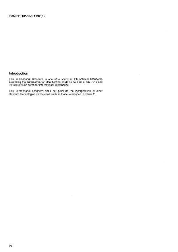 ISO/IEC 10536-1:1992 ISO/IEC 10536-1:1992 - Identification cards -- Contactless integrated circuit(s) cards - Page 4 preview