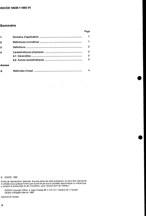 ISO/IEC 10536-1:1992 ISO/IEC 10536-1:1992 - Cartes d'identification -- Cartes a circuit(s) intégré(s) sans contact - Page 2 preview