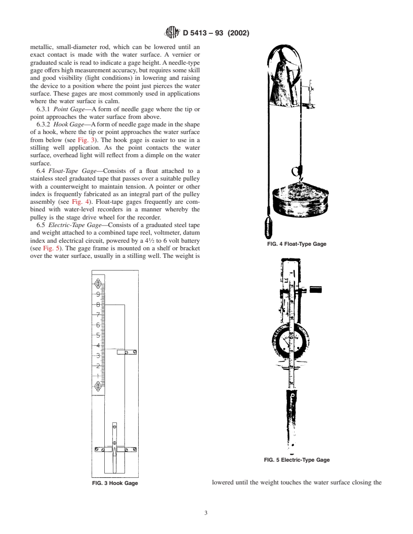 ASTM D5413-93(2002) - Standard Test Methods for Measurement of Water Levels in Open-Water Bodies