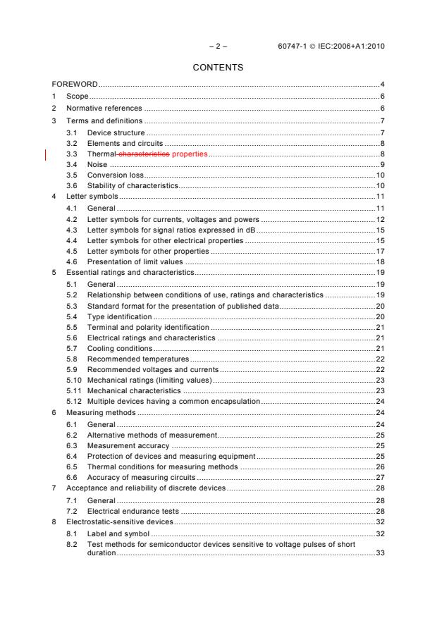 IEC 60747-1:2006+AMD1:2010 CSV IEC 60747-1:2006+AMD1:2010 CSV - Semiconductor devices - Part 1: General - Page 4 preview