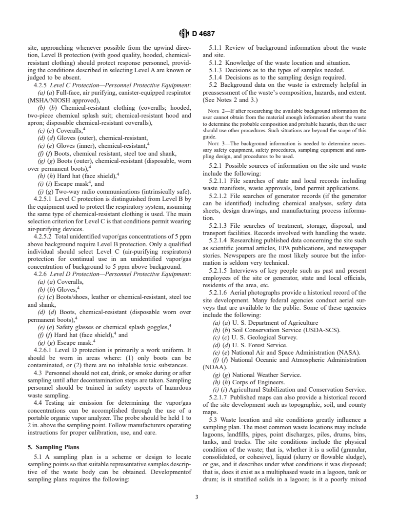 ASTM D4687-95 - Standard Guide for General Planning of Waste Sampling