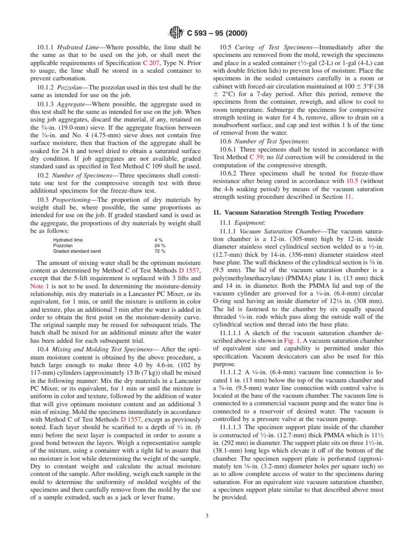 ASTM C593-95(2000) - Standard Specification for Fly Ash and Other Pozzolans for Use With Lime