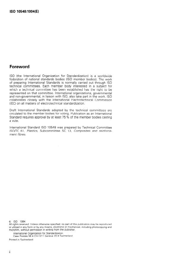 ISO 10548:1994 ISO 10548:1994 - Carbon fibre -- Determination of size content - Page 2 preview