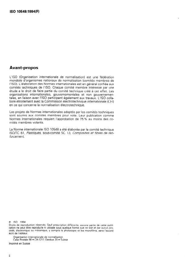 ISO 10548:1994 ISO 10548:1994 - Fibres de carbone -- Détermination du taux d'ensimage - Page 2 preview