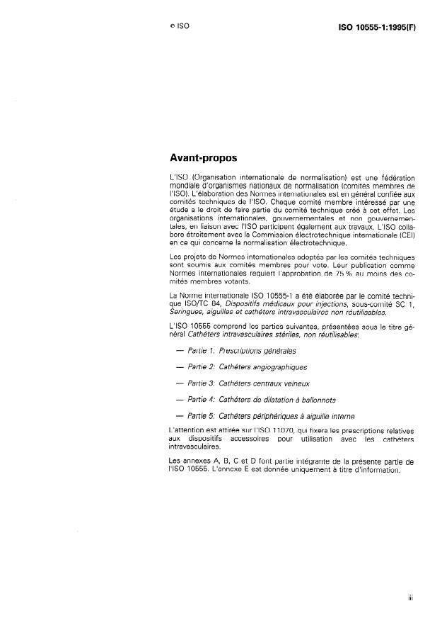 ISO 10555-1:1995 - Cathéters intravasculaires stériles, non réutilisables