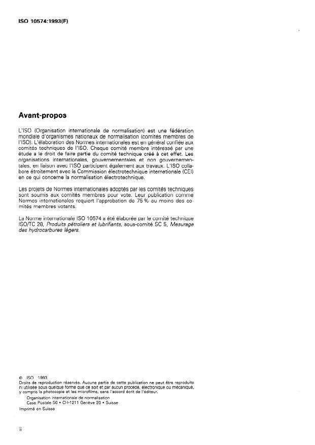 ISO 10574:1993 ISO 10574:1993 - Hydrocarbures légers réfrigérés -- Mesurage du niveau de liquide dans les réservoirs contenant des gaz liquéfiés -- Jauges a flotteur - Page 2 preview