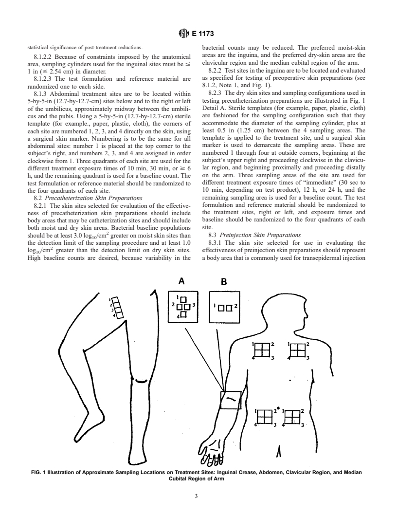 ASTM E1173-01 - Standard Test Method of a Evaluation of a Preoperative, Precatheterization, or Preinjection Skin Preparations