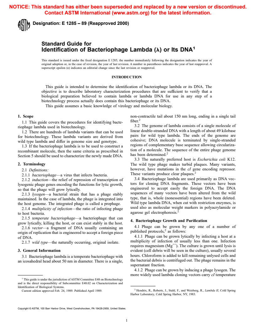 ASTM E1285-89(2000) - Standard Guide for Identification of ...