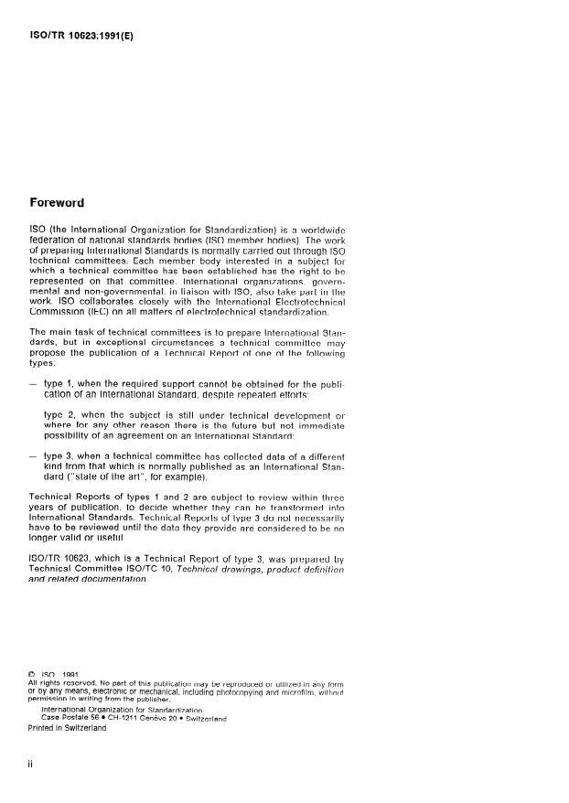 ISO/TR 10623:1991 ISO/TR 10623:1991 - Technical product documentation -- Requirements for computer-aided design and draughting -- Vocabulary - Page 2 preview