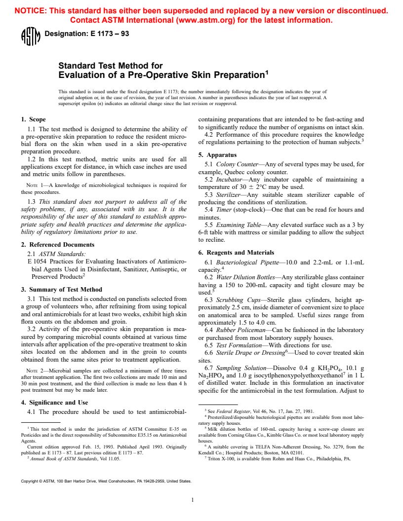 Astm E1173 93 Standard Test Method Of A Evaluation Of A Preoperative Precatheterization Or 6448