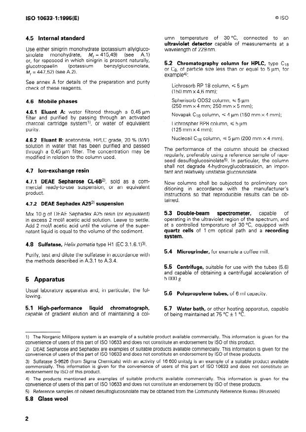 ISO 10633-1:1995 - Oilseed residues -- Determination of glucosinolates content