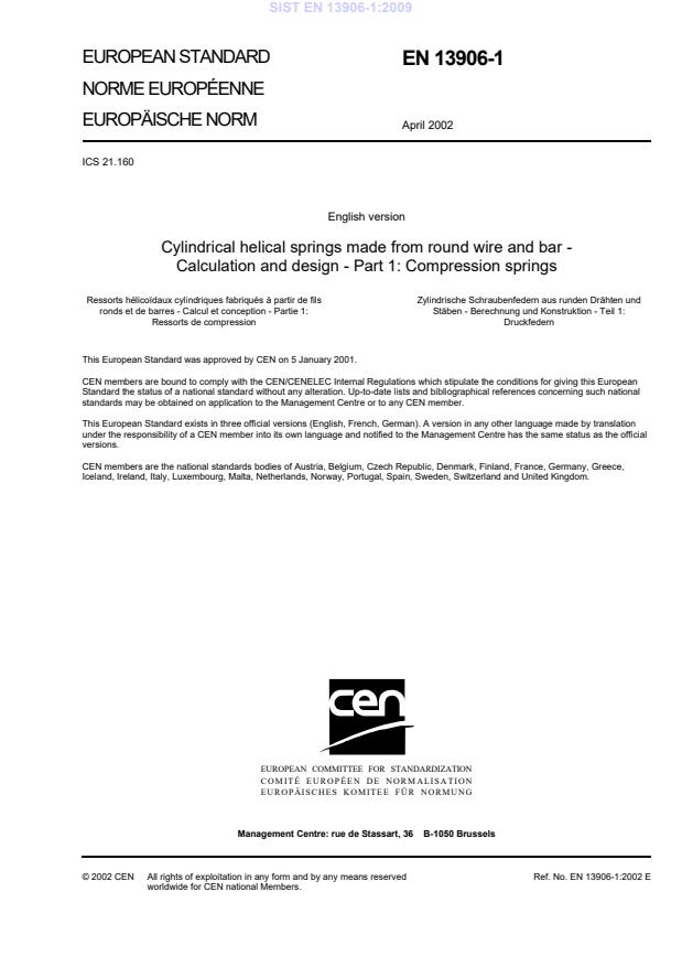 GWJ eAssistant: Ressorts de compression selon la norme DIN EN 13906-1,  Edition 2002