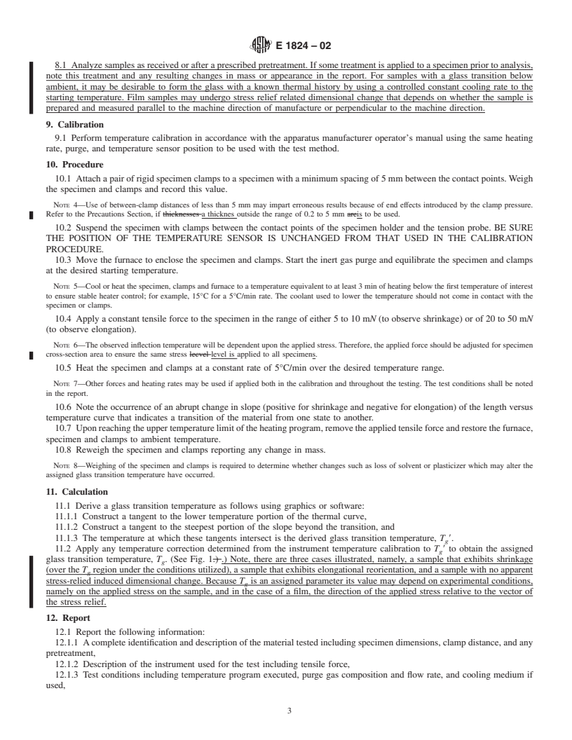 REDLINE ASTM E1824-02 - Standard Test Method for Assignment of a Glass Transition Temperature Using Thermomechanical Analysis Under Tension