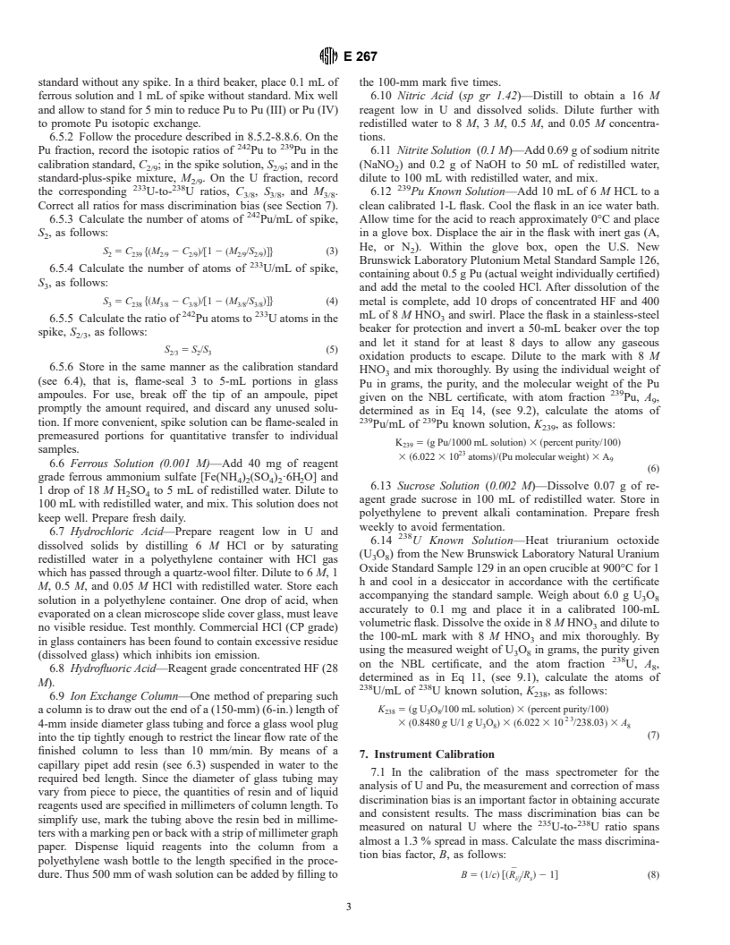 ASTM E267-90(1995) - Standard Test Method for Uranium and Plutonium Concentrations and Isotopic Abundances