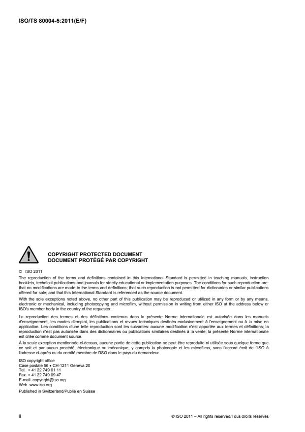 ISO TS 80004-5:2011 ISO TS 80004-5:2011 - Nanotechnologies - Vocabulary - Part 5: Nano/bio interface - Page 2 preview