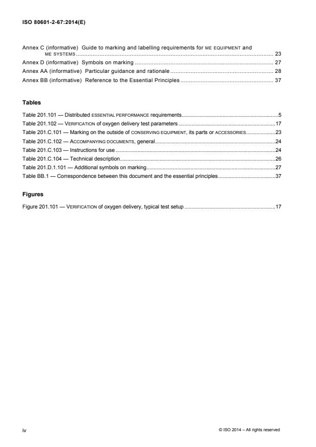 ISO 80601-2-67:2014 ISO 80601-2-67:2014 - Medical electrical equipment -- Part 2-67: Particular requirements for basic safety and essential performance of oxygen-conserving equipment - Page 4 preview