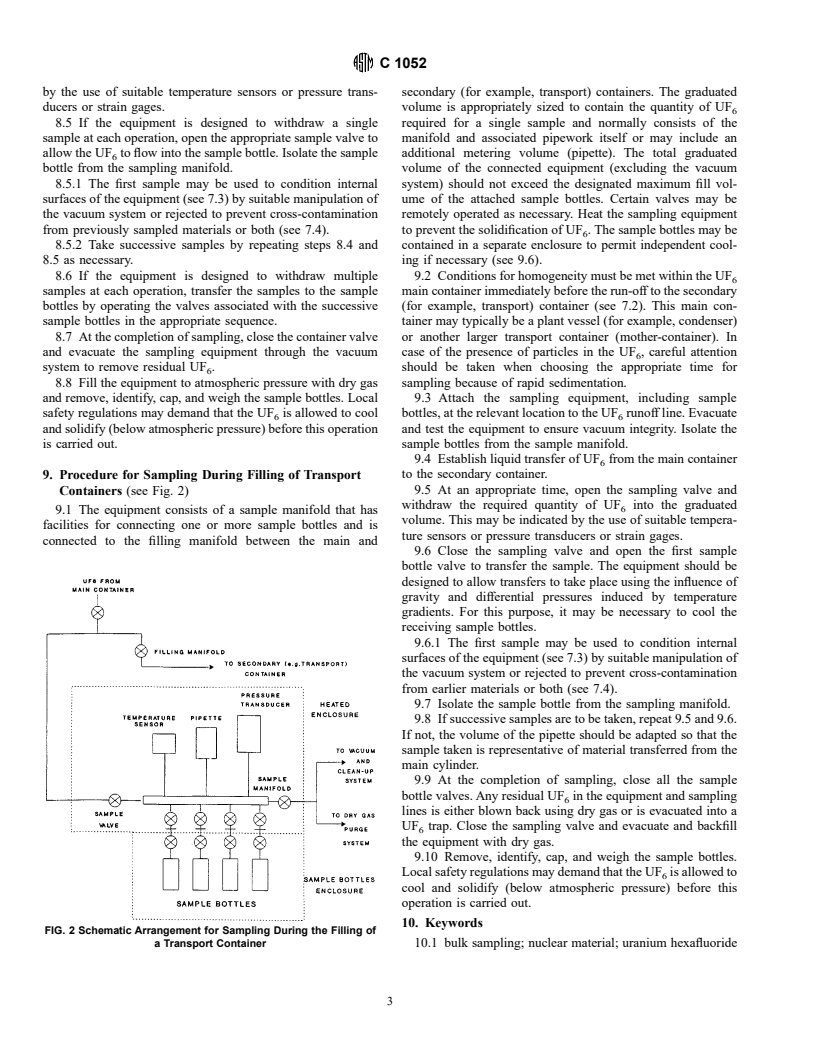 ASTM C1052-96 - Standard Practice for Bulk Sampling of Liquid Uranium Hexafluoride