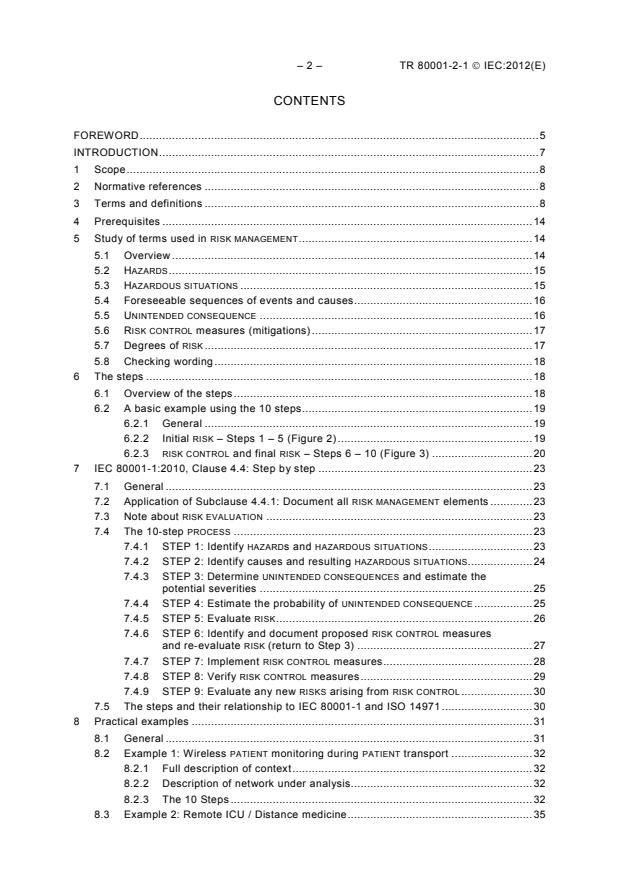 IEC TR 80001-2-1:2012 IEC TR 80001-2-1:2012 - Application of risk management for IT-networks incorporating medical devices - Part 2-1: Step by step risk management of medical IT-networks - Practical applications and examples - Page 4 preview
