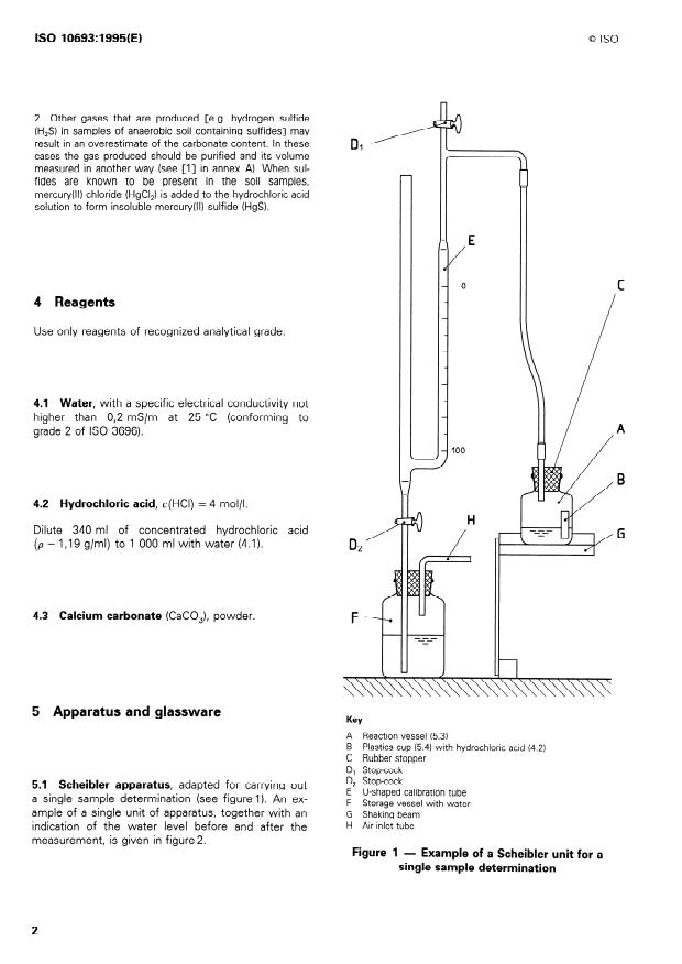 SIST ISO 10693:1996 ISO 10693:1995 - Soil quality -- Determination of carbonate content -- Volumetric method - Page 4 preview