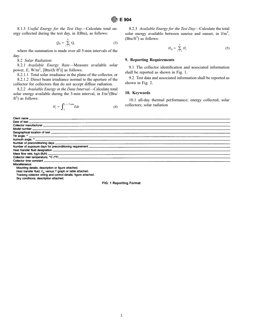 ASTM E904-87(1995) - Standard Practice for Generating All-Day Thermal Performance Data for Solar Collectors