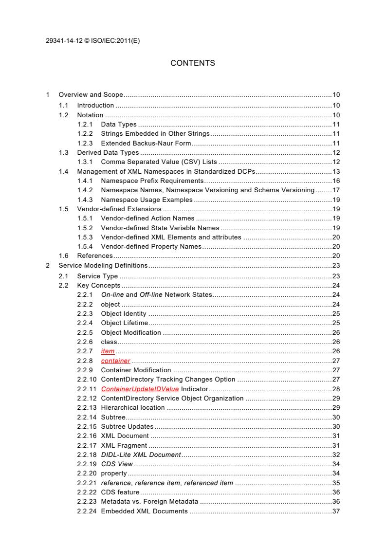 ISO/IEC 29341-14-12:2011 ISO/IEC 29341-14-12:2011 - Information technology - UPnP device architecture - Part 14-12: Audio, Video Device Control Protocol - Level 3 - Audio Video Content Directory Service - Page 4 preview