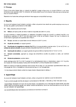 ISO 10720:1997 - Aciers et fontes — Dosage de l'azote — Méthode par conductibilité thermique après fusion dans un courant de gaz inerte
Released:8/21/1997 - Page 4 preview