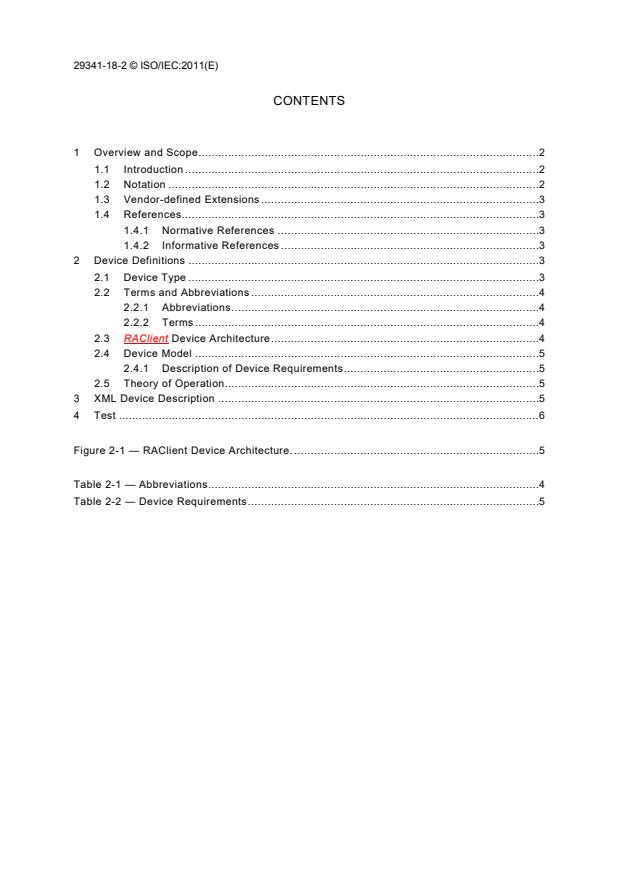 ISO/IEC 29341-18-2:2011 ISO/IEC 29341-18-2:2011 - Information technology - UPnP device architecture - Part 18-2: Remote Access Device Control Protocol - Remote Access Client Service - Page 4 preview