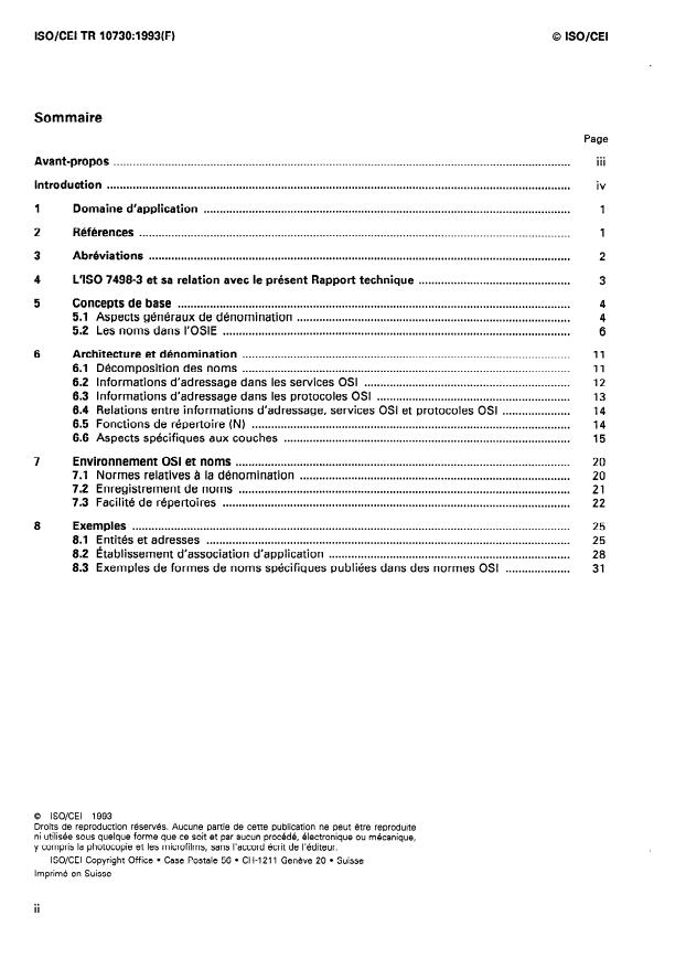 ISO/IEC TR 10730:1993 ISO/IEC TR 10730:1993 - Technologies de l'information -- Interconnexion de systemes ouverts (OSI) -- Tutoriel sur la dénomination et l'adressage - Page 2 preview
