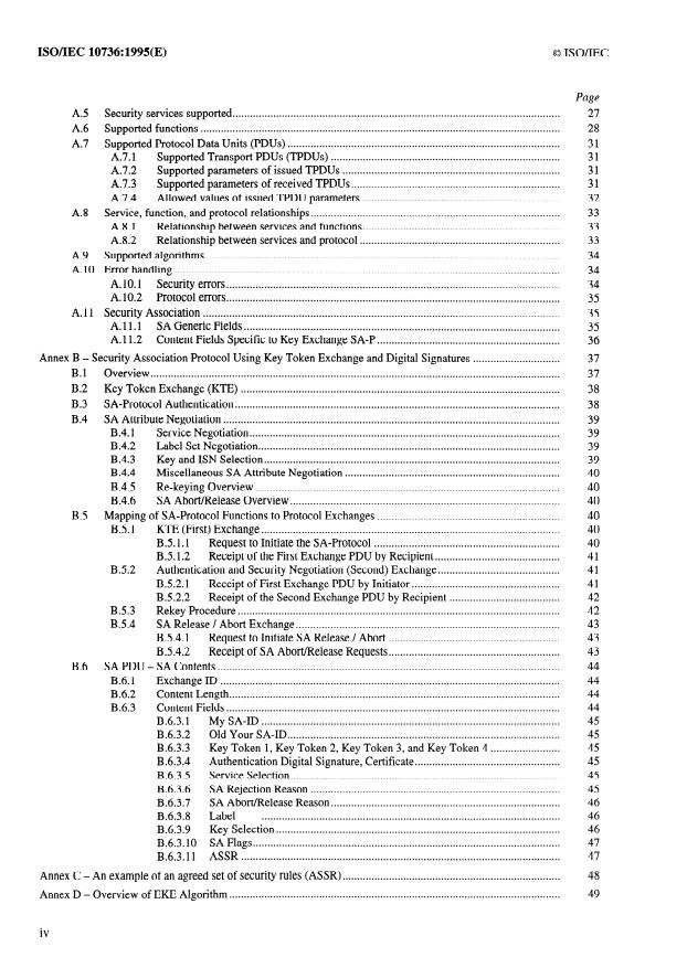ISO/IEC 10736:1995 ISO/IEC 10736:1995 - Information technology -- Telecommunications and information exchange between systems -- Transport layer security protocol - Page 4 preview