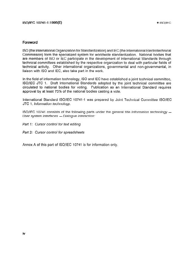 ISO/IEC 10741-1:1995 ISO/IEC 10741-1:1995 - Information technology -- User system interfaces -- Dialogue interaction - Page 4 preview