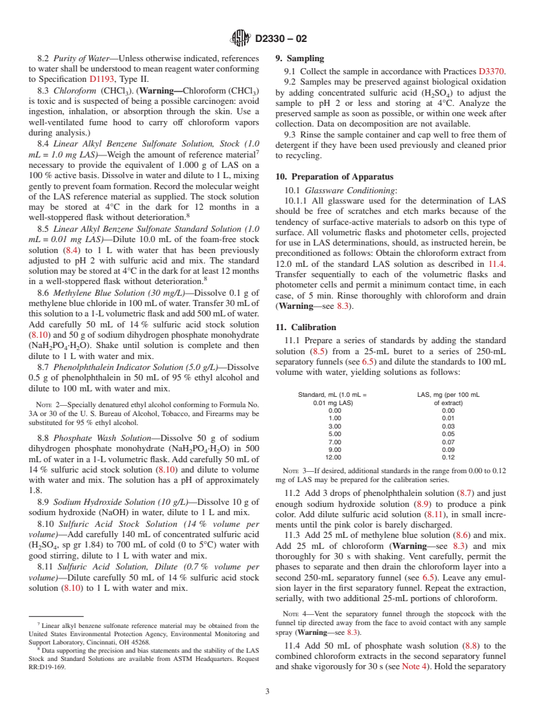 ASTM D2330-02 - Standard Test Method for Methylene Blue Active Substances (Withdrawn 2011)