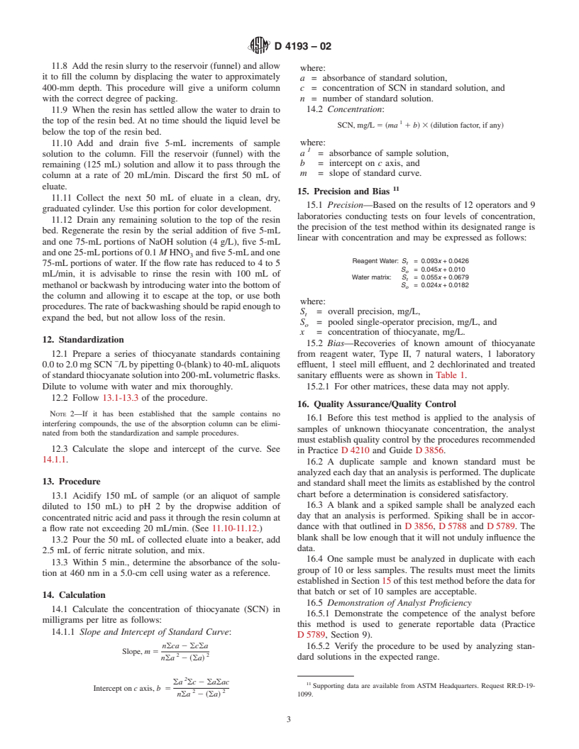 ASTM D4193-02 - Standard Test Method for Thiocyanate in Water