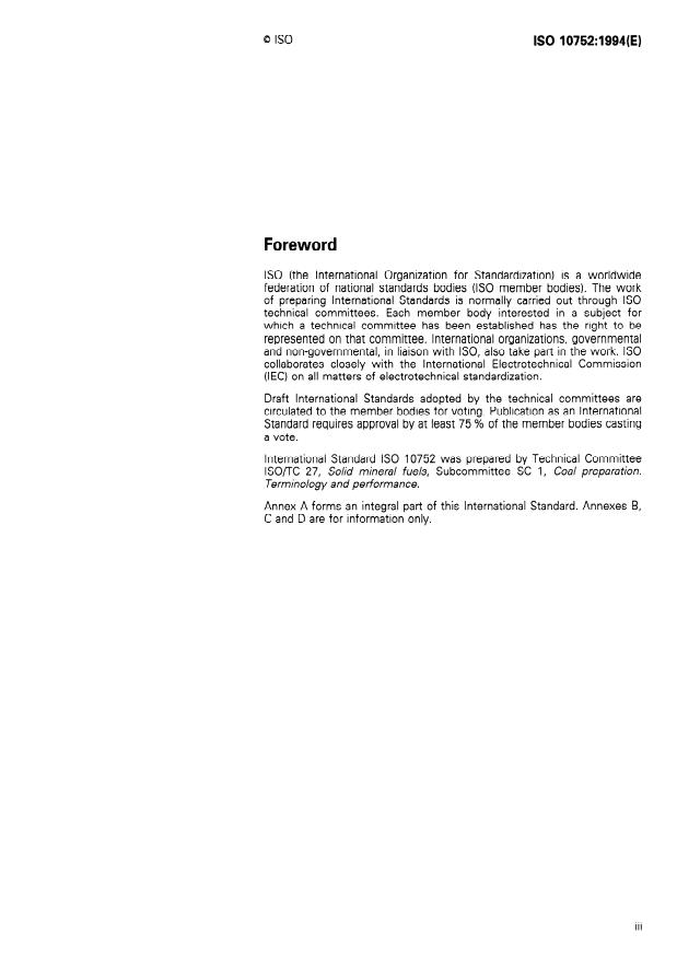 ISO 10752:1994 - Coal sizing equipment -- Performance evaluation