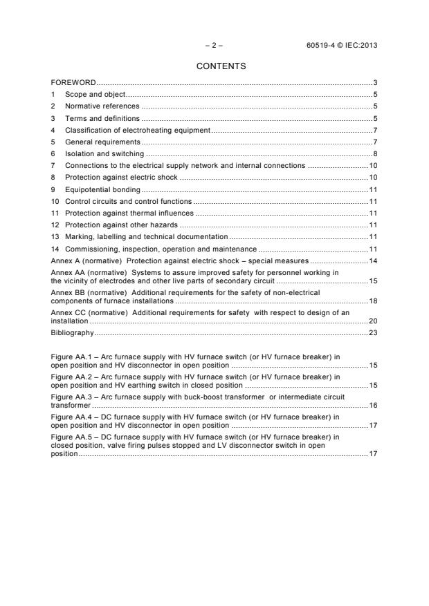 IEC 60519-4:2013 IEC 60519-4:2013 - Safety in electroheating installations - Part 4: Particular requirements for arc furnace installations - Page 4 preview