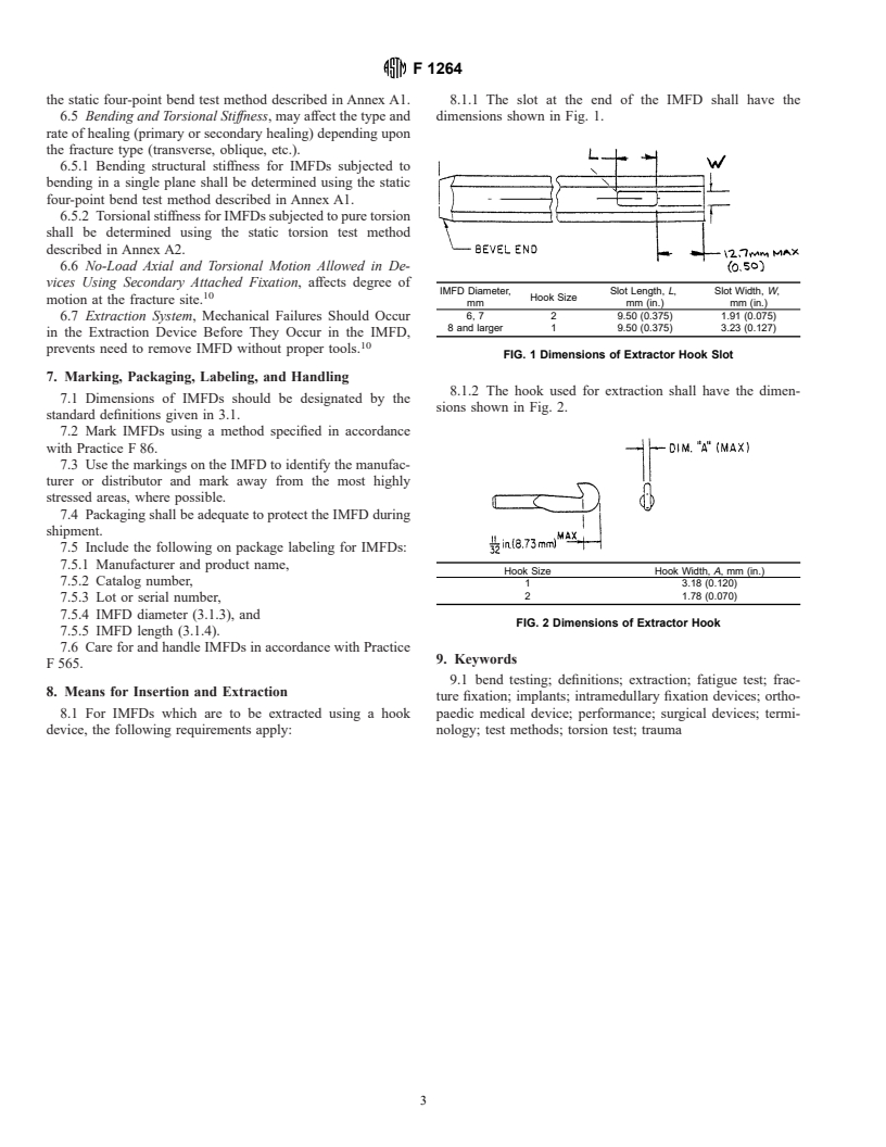 ASTM F1264-00 - Standard Specification and Test Methods for Intramedullary Fixation Devices