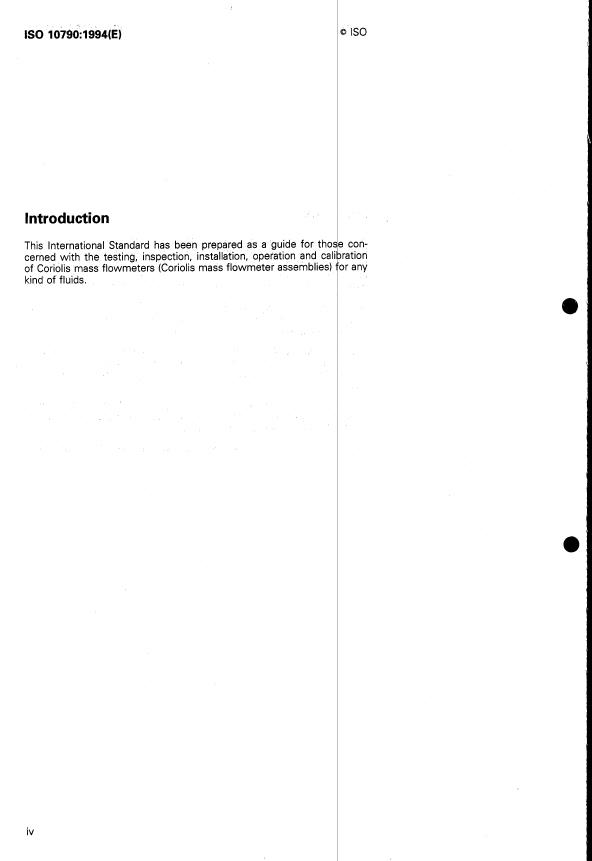 ISO 10790:1994 ISO 10790:1994 - Measurement of fluid flow in closed conduits -- Coriolis mass flowmeters - Page 4 preview